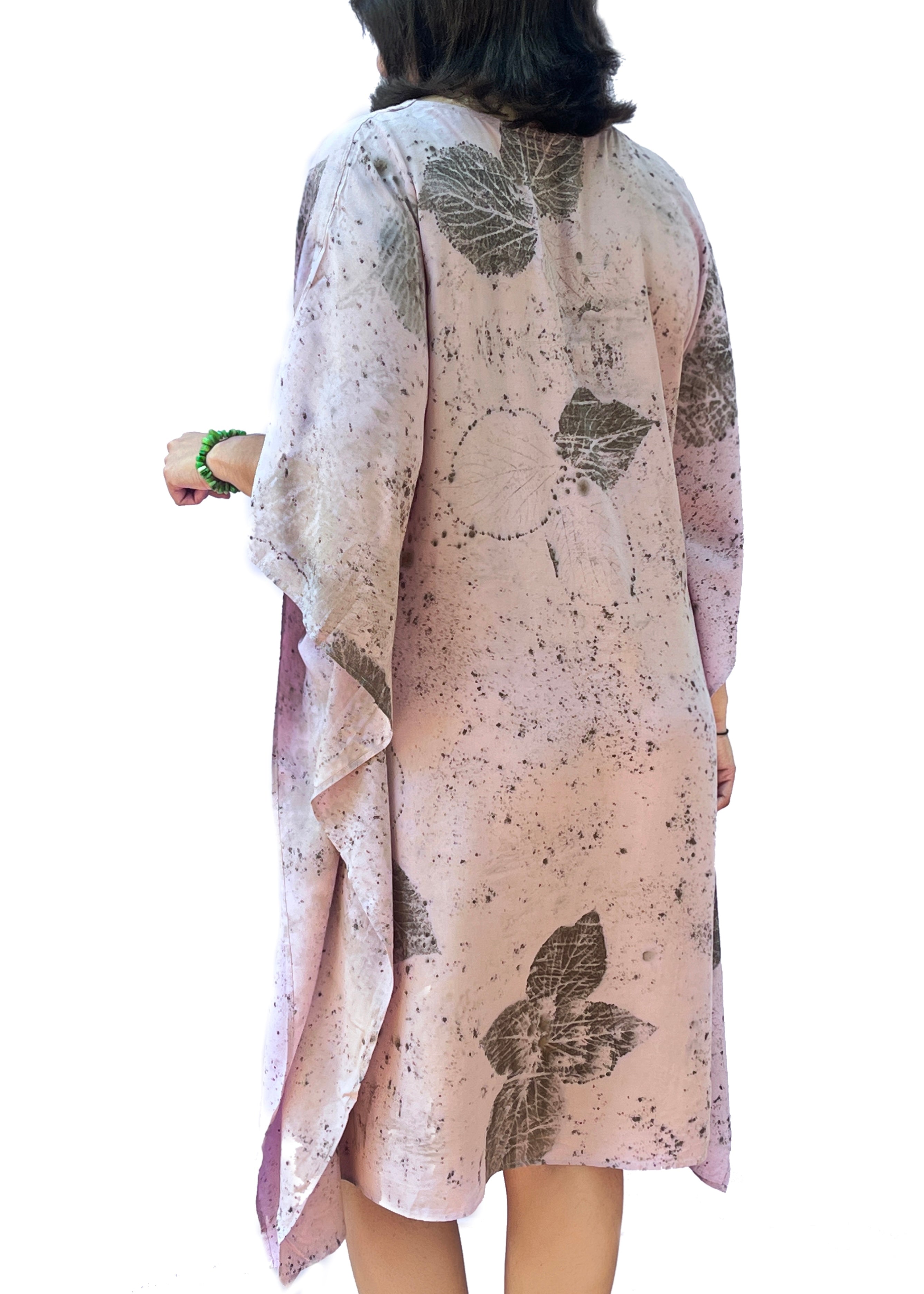 Coleus Breeze Cotton Kaftan – Hand-Dyed with Leaves &amp; Spikes