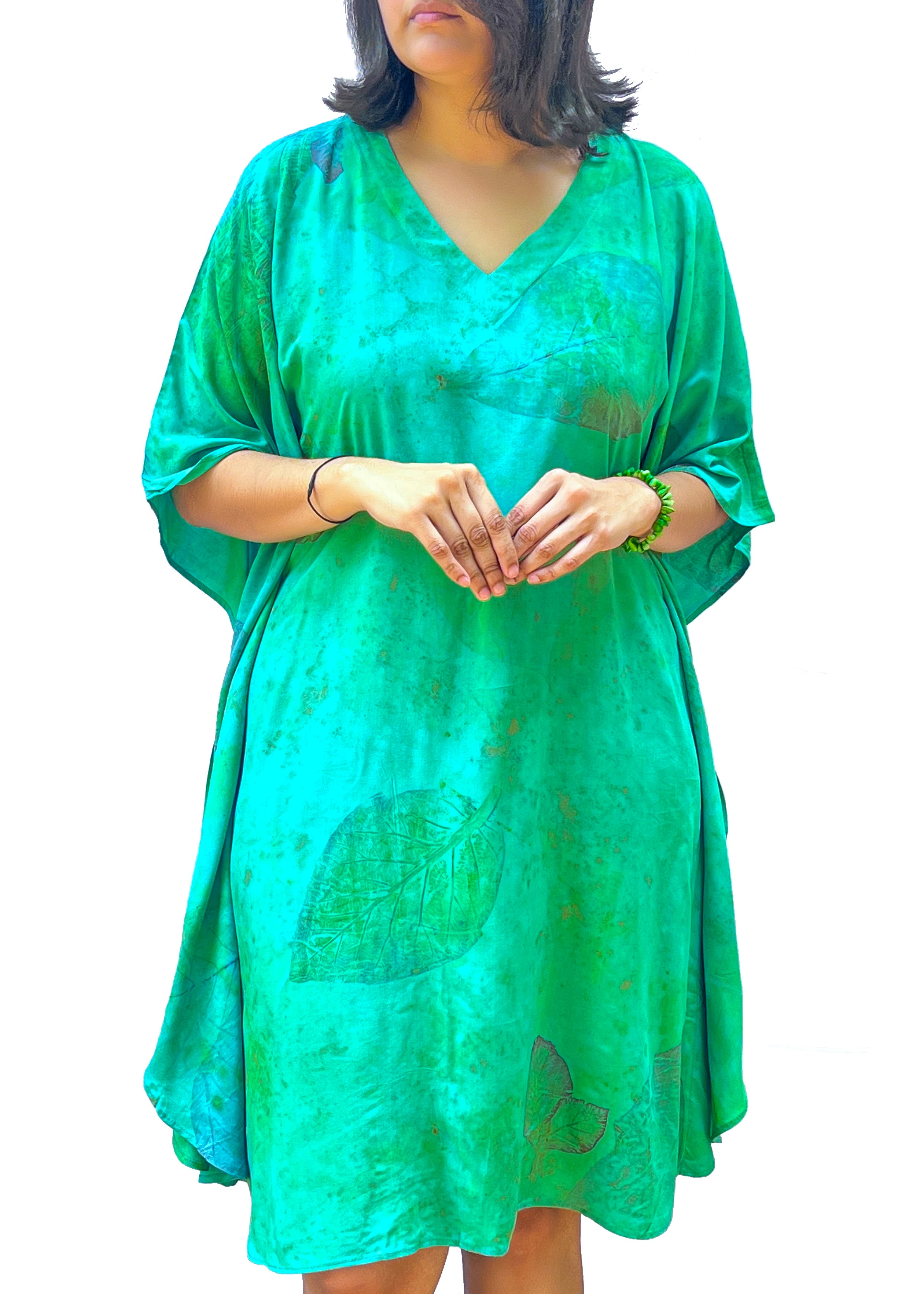 Teak & Kasturi Cotton Kaftan – Hand-Dyed with Nature’s Touch
