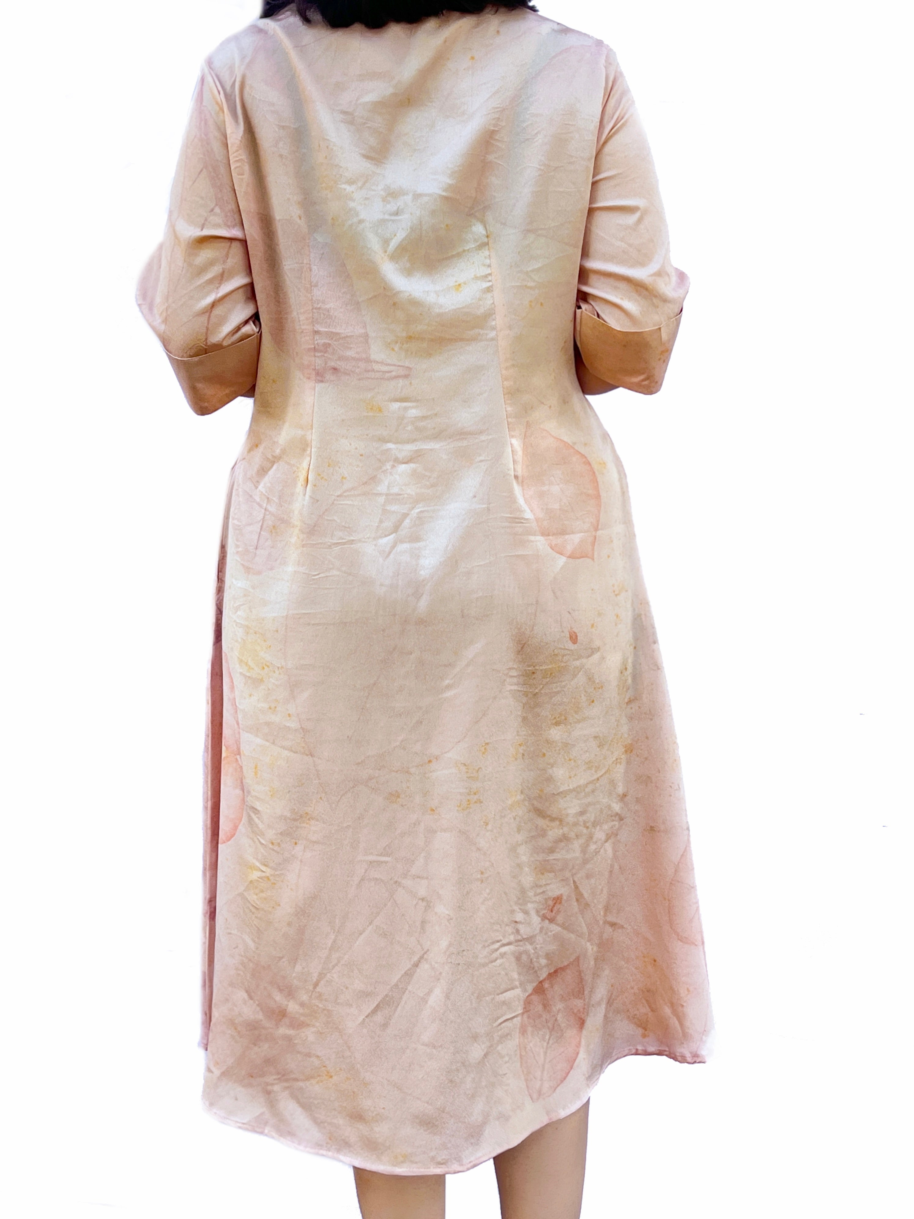 Botanical Silk Dress – Teak &amp; Indian Cork Leaves