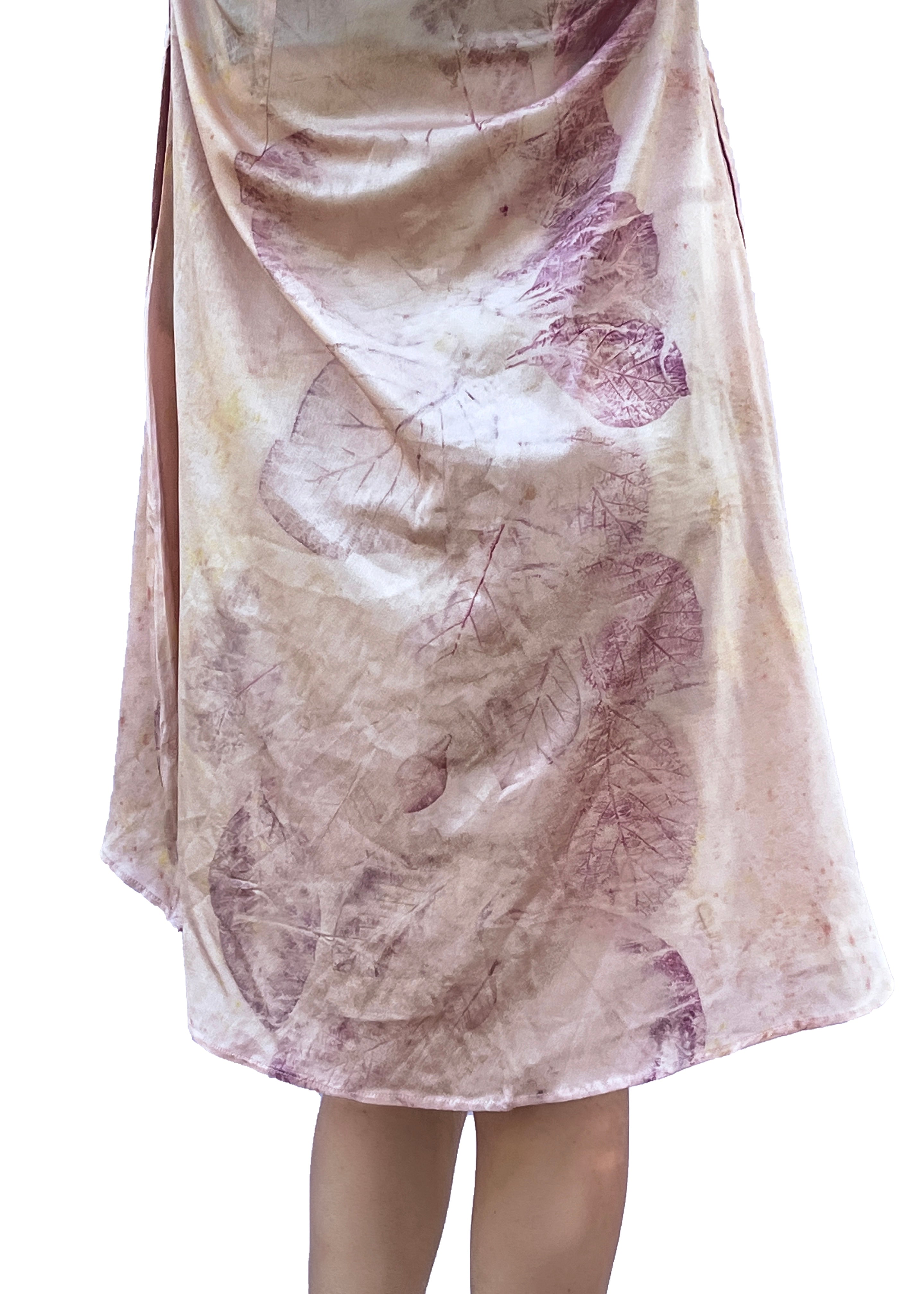 Teak Leaf Silk Dress – Naturally Dyed Elegance
