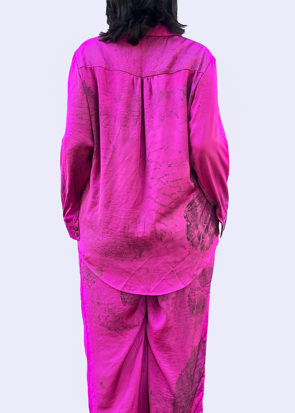 Silken Harmony Co-ord – Imprinted with Hairy Water Lily Leaves