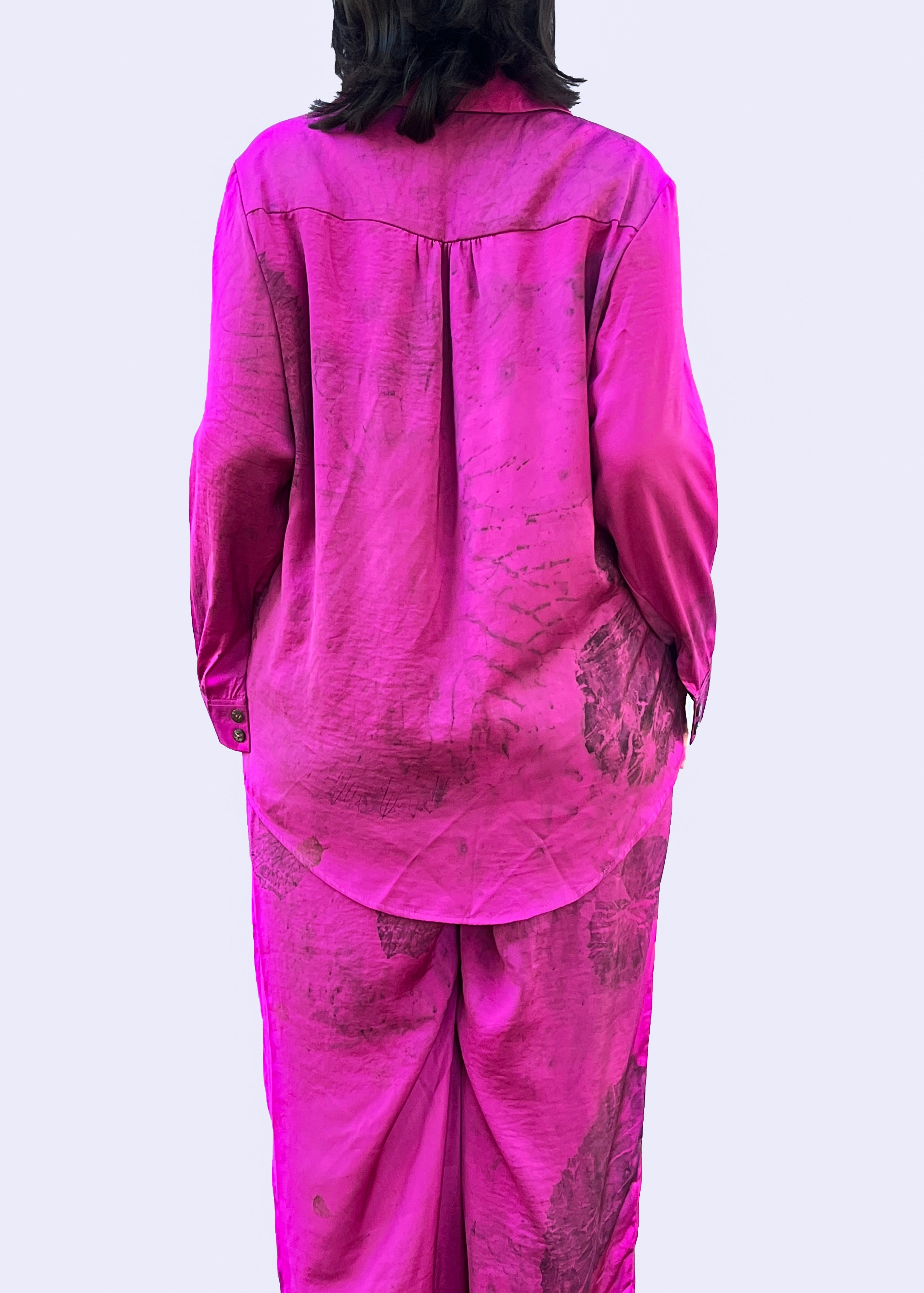 Silken Harmony Co-ord – Imprinted with Hairy Water Lily Leaves