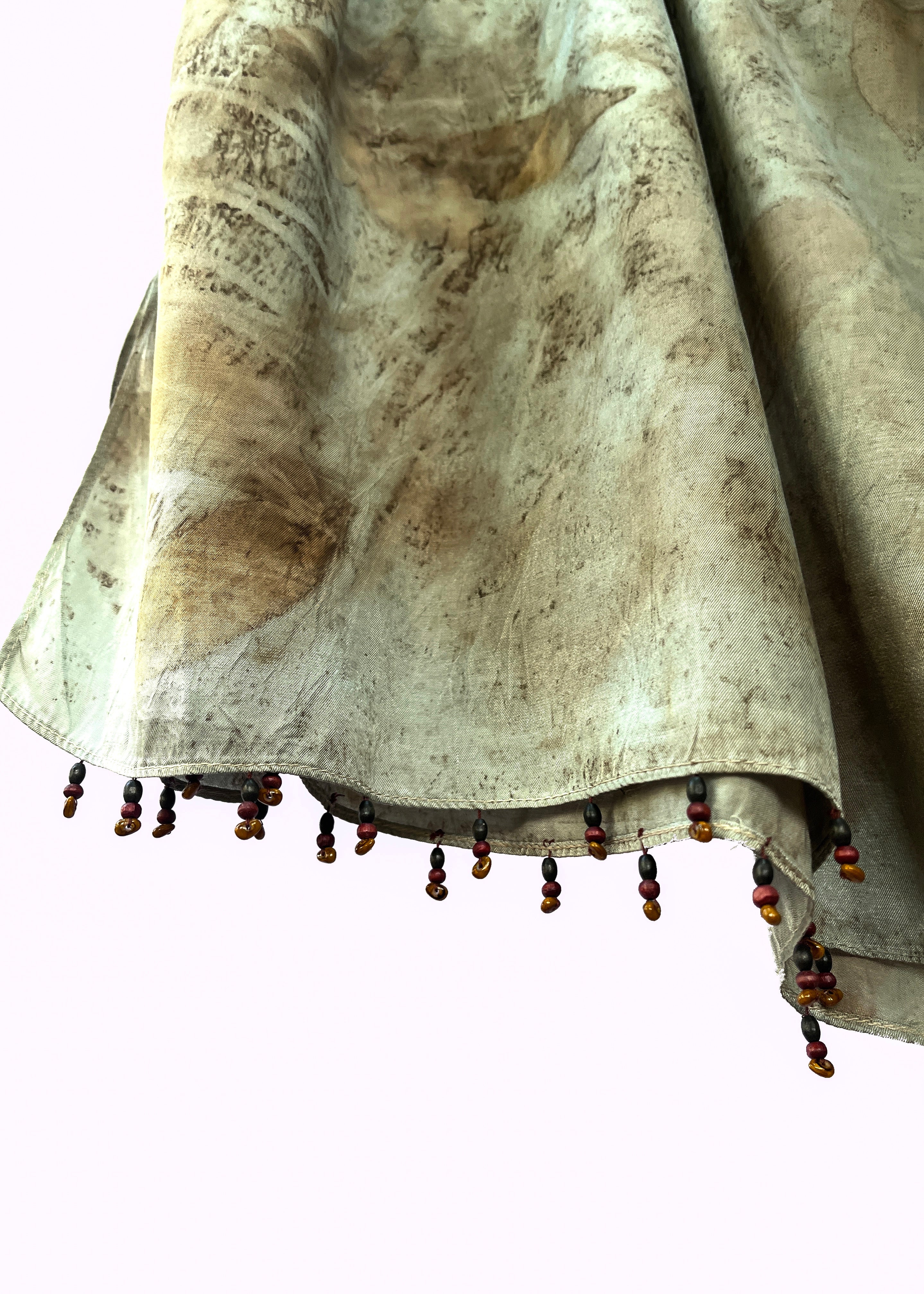 Rangoon Whisper Silk Shawl – Hand-Dyed with Creeper Leaves