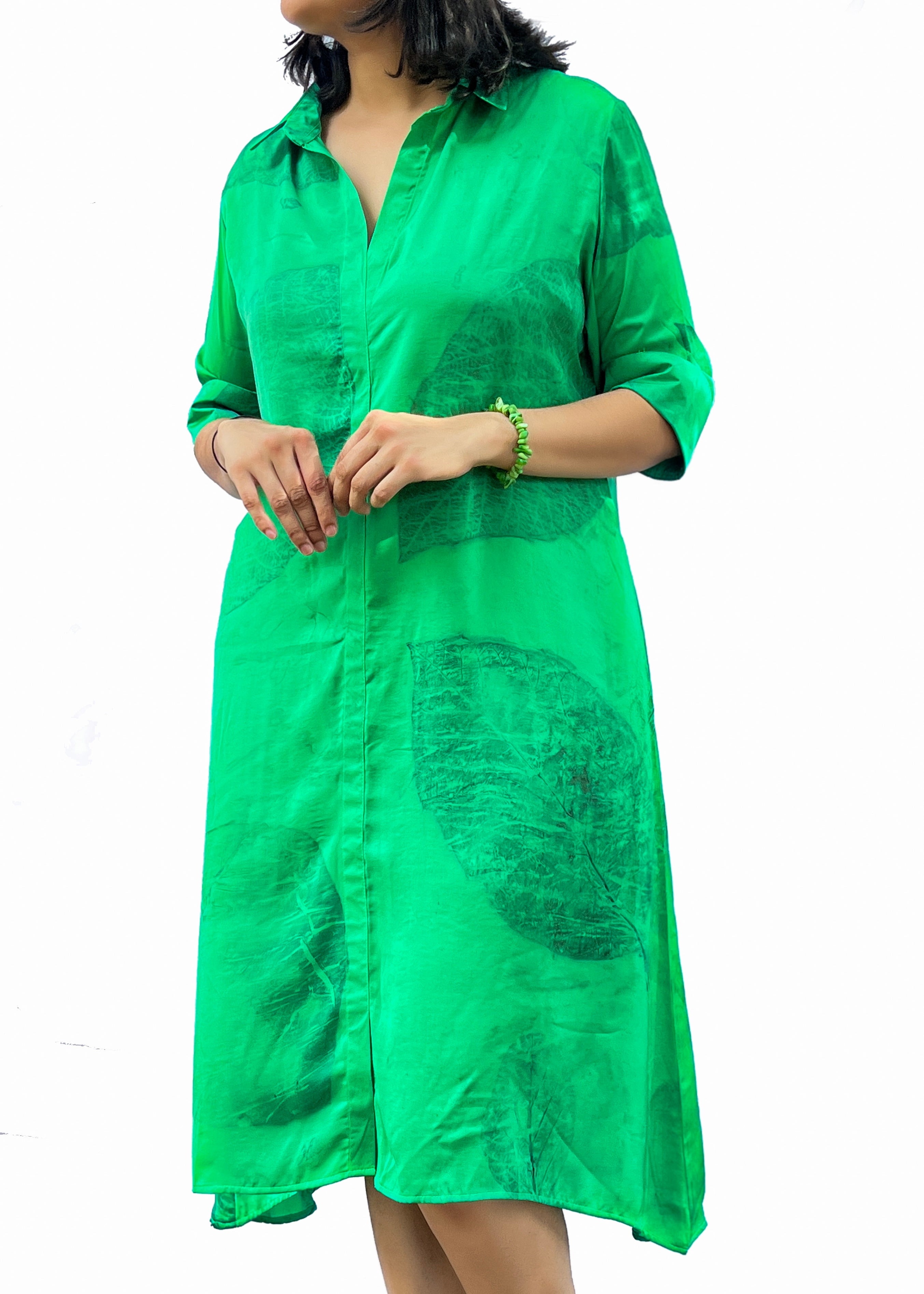 Teak Whisper Silk Dress – Leaf &amp; Stem Impressions